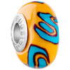 Blue Swirl And Dots Yellow Polymer Clay Beads Charms Bracelets