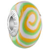 White Green And Orange Swirl Polymer Clay Beads Charms Bracelets