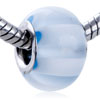  Blue  Ruffle Light Stripes Murano Glass European Beads