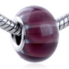 Dark Red Stripe Translucent Murano Glass European Beads