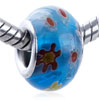  Red  And Brown Floret Translucent  Murano  Glass European Beads