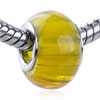 Mustard Stripe Translucent Murano Glass European Beads