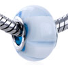 Snow White Stripe Murano Glass European Beads