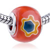 Orange Flower European Beads