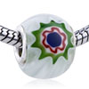 Green  Sunflower  European Beads