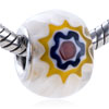 Black And Yellow  Sunflower  Murano Glass European Beads
