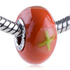 Apple Green Letter X Polymer Clay European Beads