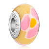 Pink Yellow And Orange Flower Polymer Clay Beads Charms Bracelets