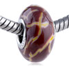 Yellow Intricate Line Decoration Maroon Polymer Clay European  ... 