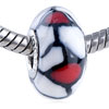 Red And Black Pebbly Polymer Clay European Beads