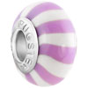 White And Pink Stripe Polymer Clay Beads Charms Bracelets