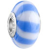 White And Blue Stripe Polymer Clay European Beads