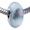 White And Gray Flame Polymer Clay European Beads