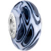 Black Pebbly White Polymer Clay European  Beads 