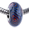 Red Blue And Silver Gray Swirl Black Polymer Clay European  ... 
