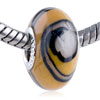 Black And Gray Swirl Orange Polymer Clay European  Beads 