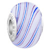 Red And Blue Diagonal Stripe European Beads