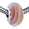  European Beads - Orange Red Helix Line European Beads