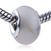 Silver Pink Murano  Glass  European Beads
