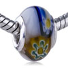 Blue And Golden Flower European Beads