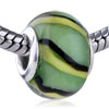 Black Yellow And Green Stripes European Beads