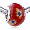  Red  And Blue Mille Fleurs European Beads