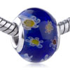 Yellow And Blue Mille Fleurs European Beads GB_KS217