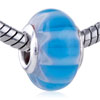 Pale Blue Stripes Murano Glass European Beads
