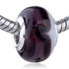White And Brown  Murano   Glass  European Beads