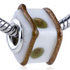 Amber Texture Purfle Murano Glass European Beads