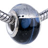 Silver And Dark  Blue   Murano   Glass  European Beads