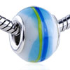 Yellow Blue And Pale Ring Murano Glass European Beads
