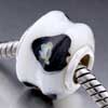 European Beads - White With Flower Murano Glass European Beads