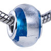 Silver Foil  Ring  Translucent  Murano   Glass  European Beads