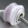 European Beads - White With Pale Pink Murano Glass European Beads