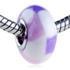  Pink  And  Purple  Patch Polymer Clay European Beads
