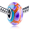 Purple And Orange Polymer Clay European Beads