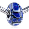Blue Patch Polymer Clay European Beads