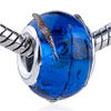 Golden Texture Stripes Translucent Murano Glass European Beads