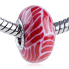Red Zebras Polymer Clay European Beads