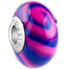Blue And Pink Swirl Polymer Clay European Beads