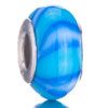 White Pale Blue And Stripes Polymer Clay Beads Charms Bracelets
