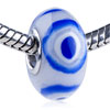 Blue And Gray Circle Polymer Clay European Beads