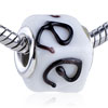 Brown Texture  Letter   E  Murano Glass European Beads