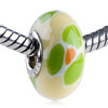 Green And Orange Clover Polymer Clay European Beads