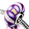 White And Purple Flower Polymer Clay European Beads