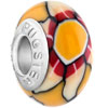 Orange And Red Heronsbill Polymer Clay European Beads