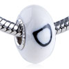 Black  Letter  D Polymer Clay European Beads