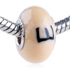 Black  Letter   E  Polymer Clay European Beads