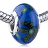 Black And Yellow Flower Blue Polymer Clay European Beads